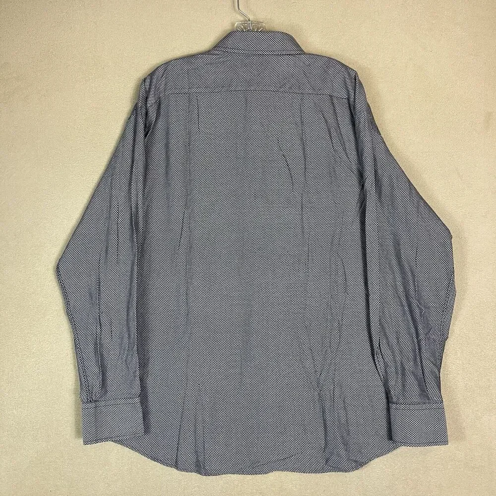Robert Graham Shirt Mens 18.5 Gray Long Sleeve‎ Cotton Casual Button Front Adult